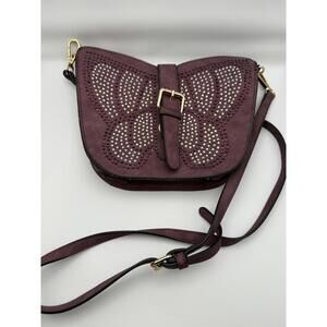 Purple Butterfly Studded Crossbody Bag Mellow World